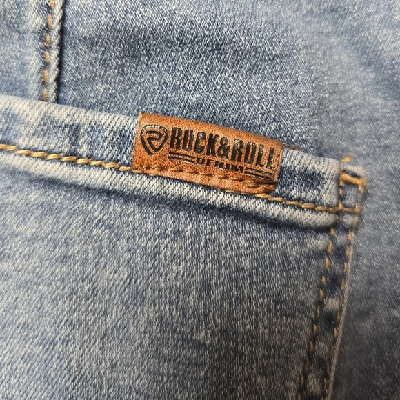 Rock And Roll Demin Blue Very Flare Bargain Button Bell Style Jeans - Picture 3 of 4